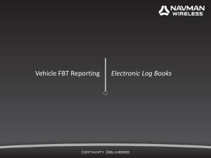 Introduction into FBT & Electronic Log Book by Navman Wireless