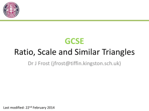 GCSE Ratio and Similar Triangles