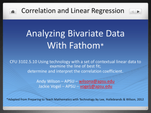 Analyzing Bivariate Data With Fathom