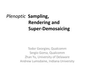 Plenoptic Sampling and Rendering