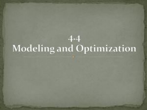 4.4 Modeling and Optimization