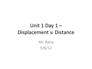 Unit 1 Day 1 * Displacement v. Distance