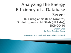 Analyzing the Energy Efficiency of a Database Server D