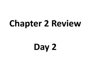 Chapter 2 Review Day 2 - Gilbert Public Schools