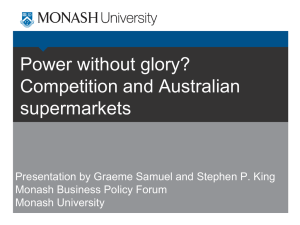 Competition and Australian supermarkets