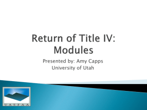Return of Title IV: Modules