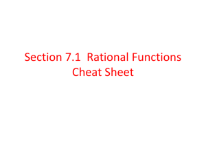 Cheat sheet for Section 7.1