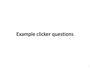 Example clicker questions