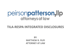 TILA-RESPA INTEGRATED DISCLOSURES BY