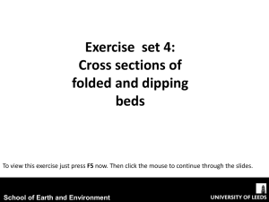 Cross sections of folded and dipping beds