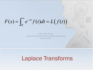 The Laplace Transform - University of Toledo