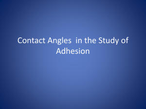 Contact Angles in the Study of Adhesion