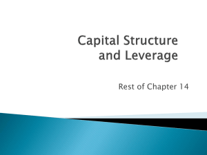 Chapter 14 capital structure lecture slides