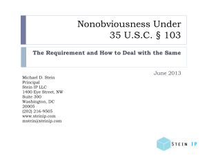 Nonobviousness Requirement of Patentability
