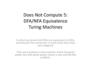 Does Not Compute 5: DFA/NFA Equivalence Turing Machines