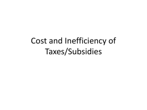 Cost and Inefficiency of Taxes/Subsidies