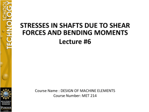 stresses in shafts due to shear forces and bending moments