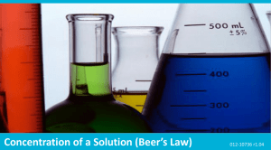 Concentration of a Solution (Beer`s Law)