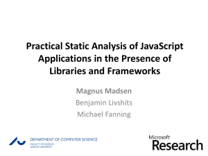 Practical Static Analysis of JavaScript Applications in the Presence