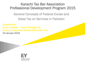 General Concepts of Federal Excise and Sales Tax on Services in