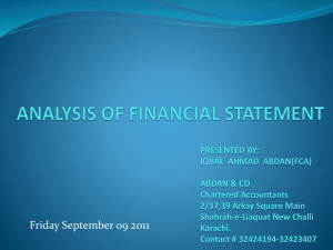 ANALYSIS OF FINANCIAL STATEMENT by IQBAL AHMAD ABDAN