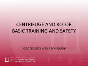 Centrifuge and Rotor Basic Training
