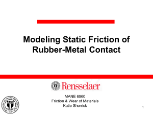 Modeling Static Friction of Rubber