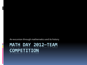 MATH DAY 2012*Team Competition
