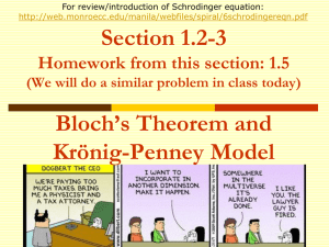 Bloch`s Theorem and Kronig-Penney Model