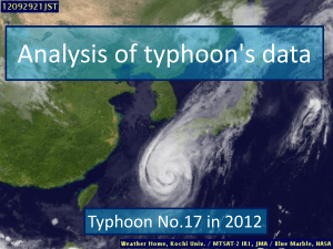 Analysis of typhoon`s data