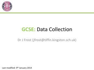 Slides: GCSE Data Collection
