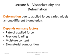 Lecture 8 * Viscoelasticity and Deformation