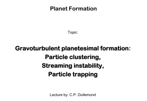 Particle clustering and planetesimal formation