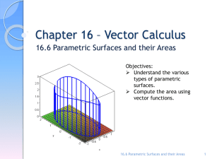 16.6 Parametric Surfaces & Areas