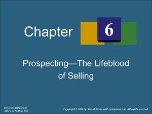 Chapter 6a Prospecting - The Lifeblood of Selling