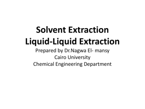 Solvent Extraction Liquid-Liquid Extraction Prepared by Dr.Nagwa