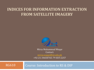 Indices for Information Extraction from Satellite