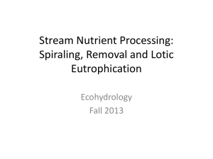 Lecture 6 - Stream Nutrient Cycling and Eutrophication