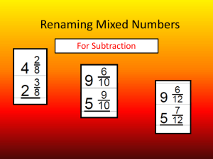 Renaming Mixed Numbers for Subtraction