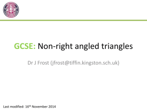 Slides: GCSE Non-Right Angled Triangles