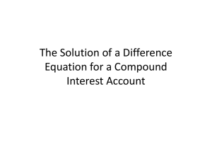 Solution of a Difference Equation for Compound Interest