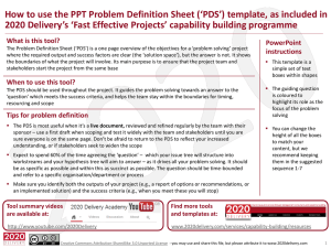 Problem Definition Sheet PDS