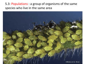 5.3: Populations : a group of organisms of the same