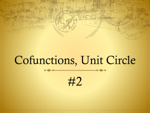 Cofunctions, Unit Circle