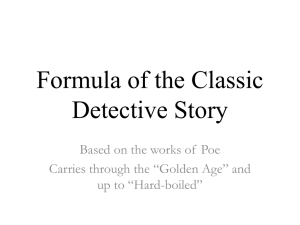 Lecture - Formula of the Classic Detective Story