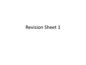 Revision Sheet 1