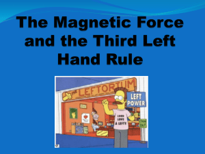 The Magnetic Force and the Third Left Hand Rule