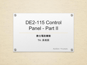 DE2-115 Control Panel (Part II)