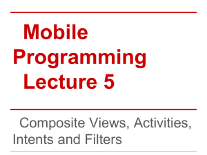 Mobile Programming Lecture 5