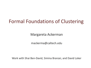 Formal Foundations of Clustering.